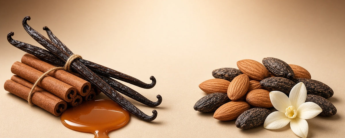 Duftnoten Süß & Gourmand: Vanille, Zimt, Karamell, Mandel und Tonkabohne