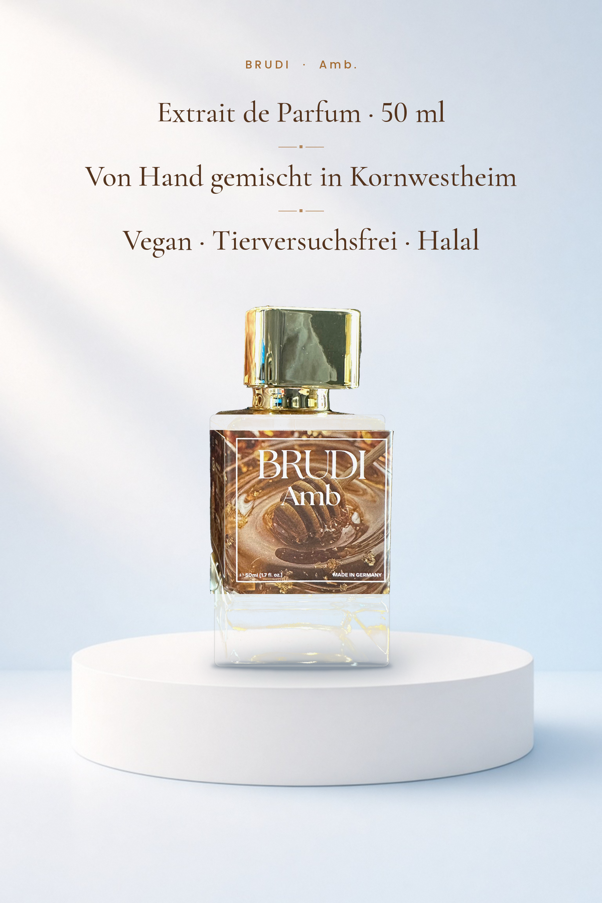 Amb Extrait de Parfum 50 ml von Brudi Duftmanufaktur – von Hand gemischt in Kornwestheim, vegan, tierversuchsfrei, halal