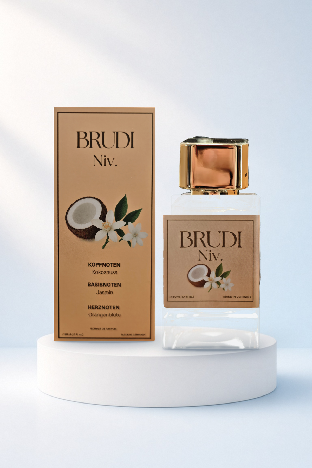Niv. Extrait de Parfum 50 ml von Brudi Duftmanufaktur – Flakon mit Verpackungsbox